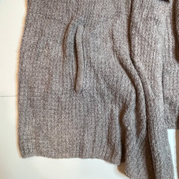 Barefoot Dreams CozyChic Lite Coastal Cardi Cardigan XL Brown Beige Waffle Cabin - Picture 4 of 9